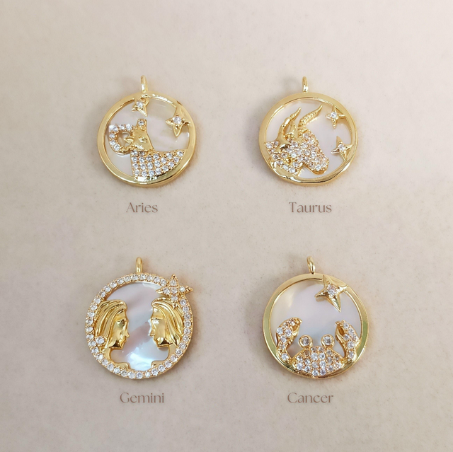 MOTHER OF PEARL ZODIAC NECKLACE