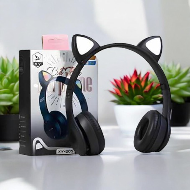 Casque Stéréo Bluetooth P47M avec Oreillette Lumineuse - Noir