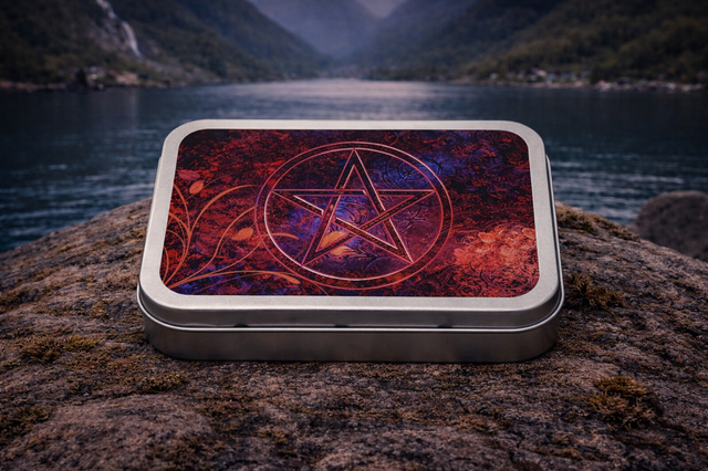 Pentagram Floral Design Tobacco Tin metal