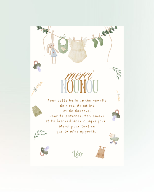 Carte Merci Nounou
