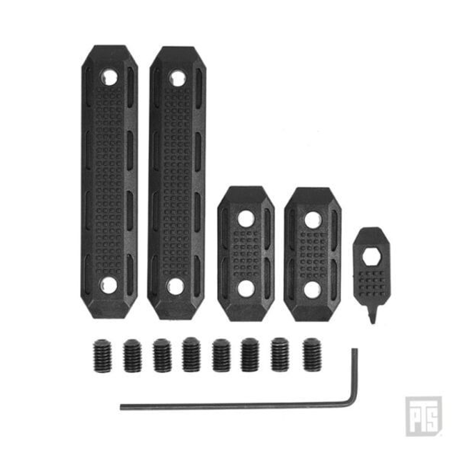 PTS EP Series - M-LOK Rail Cover 2 short &amp; 2 Long Set - Black