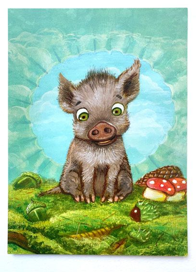 Böhm & Böhm - Postkarte "Kleines Wildschwein" / Postcard "Little Wild Boar"