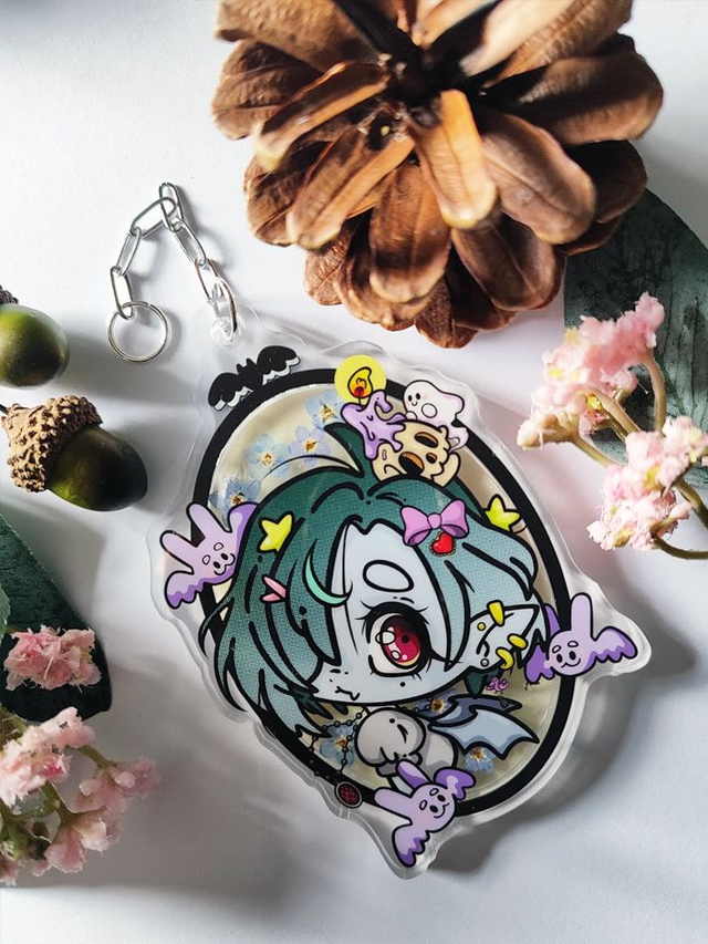 Vampire Girl and Forget-Me-Not Flower Acrylic Art