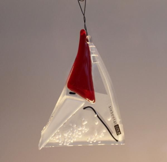 o8 Glas Nikolaus, 9 x 9,5 cm, Christbaumanhänger