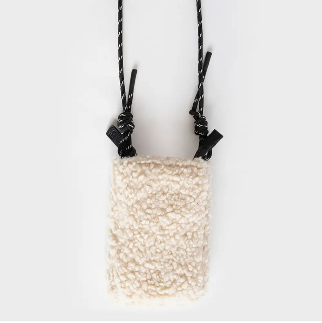 Cream Fluffy Phone Bag