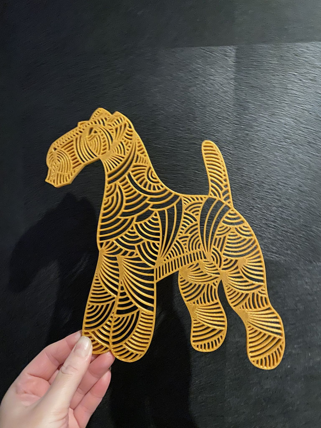 3D - Fox Terrier Gold Sparkle