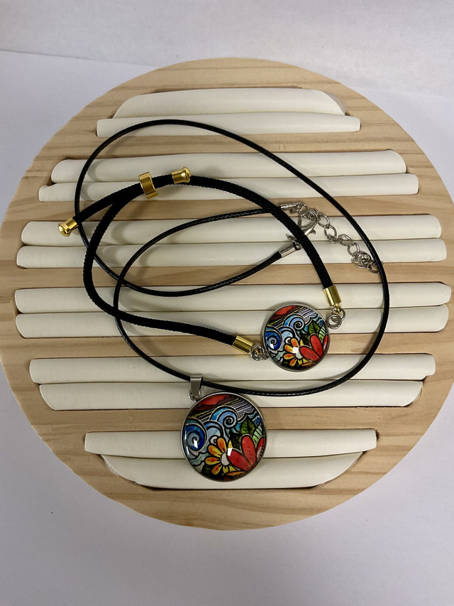 Handmade, colourful necklace and bracelet set. Beautiful coordinated jewellery gift.