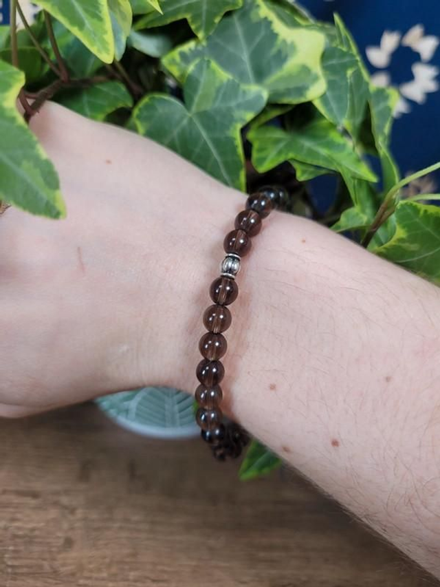 Quartz Fumé - Bracelet, perles de 6 mm