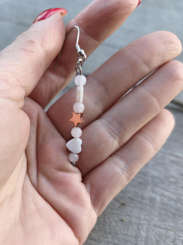 Boucles d'oreilles quartz rose 