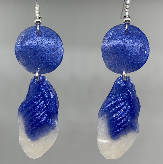 BO Feuilles bleues nacrées 