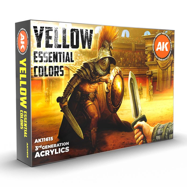 AK 3rd Gen Paintset: YELLOW ESSENTIAL COLORS SET