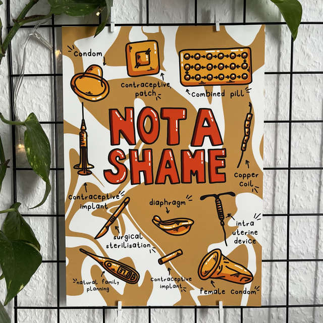 A4 Print Not a shame Verhütung