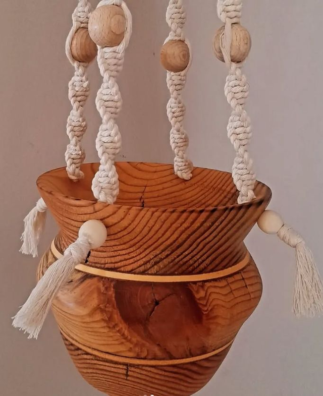Suspension en macramé avec son pot | (1)