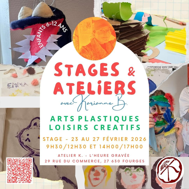 Ateliers ENFANT - STAGE de vacances d'ARTS PLASTIQUES