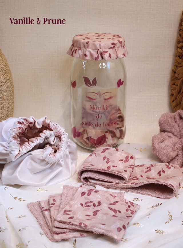 Kit Beauté zéro déchet parme et son bocal déco assorti offert !