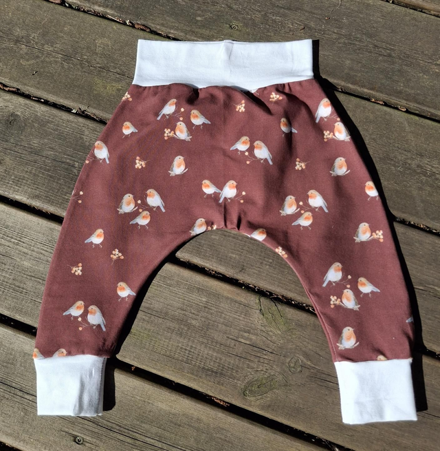 Baby &amp; Toddler Harem Leggings - Burgandy Robins