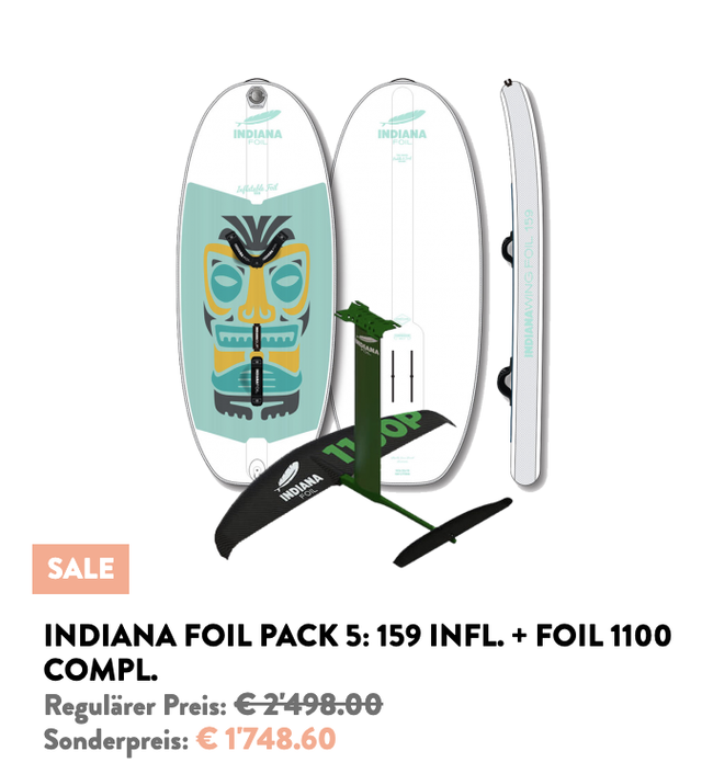 Indiana Combo, Inflatable Board 159l and 1100P Foil