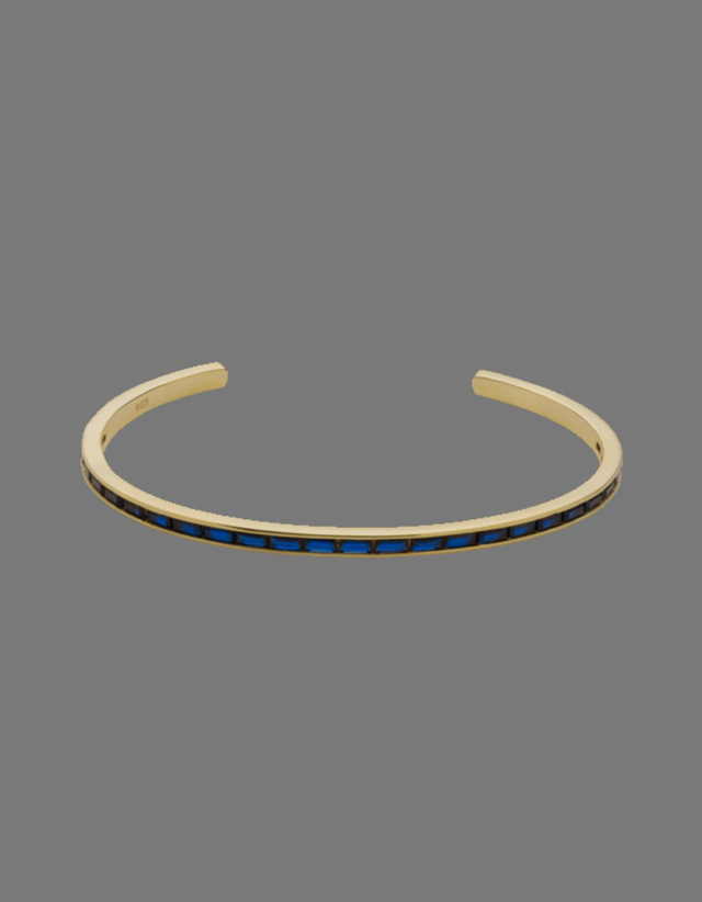 Gold Plated Slim Blue Crystal Bracelet