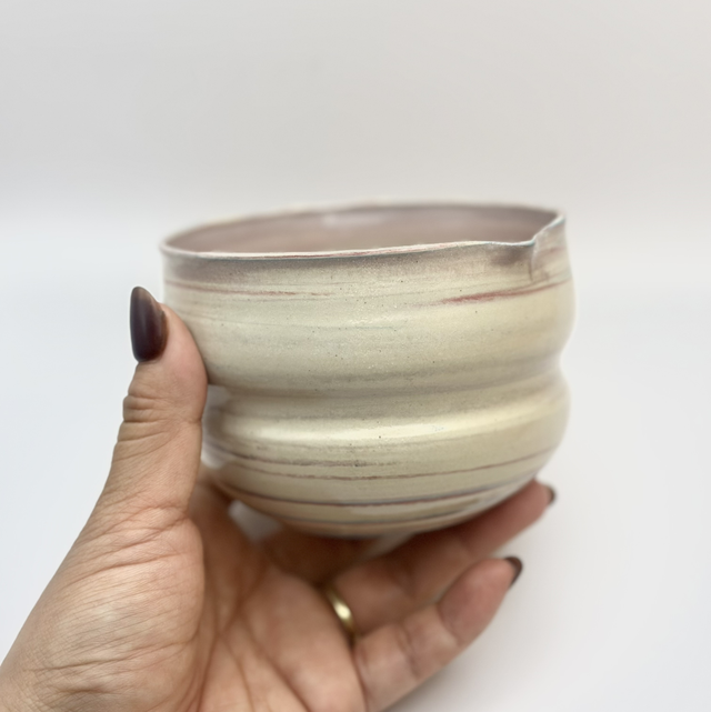 Bol à Matcha Ciel Rouge Terre Mêlée | Bol en Céramique Fait Main | Idée Cadeau Amateur de Thé