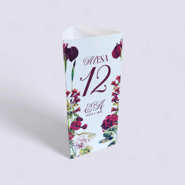 Menu numeração de mesa, A4 3 faces, Markatto 250g