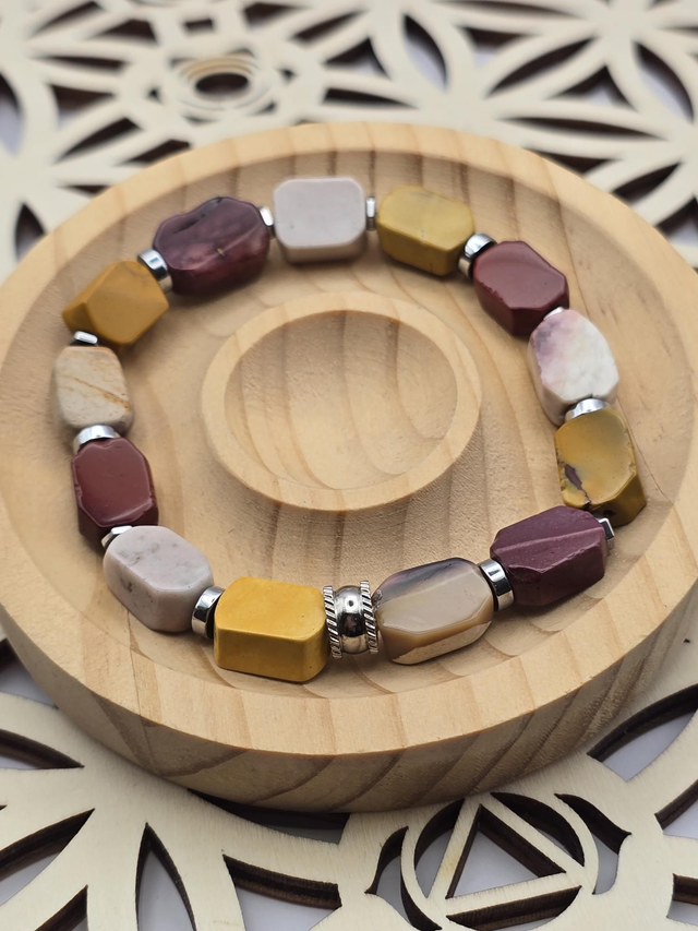 Bracelet Jaspe Mokaïte rectangle 