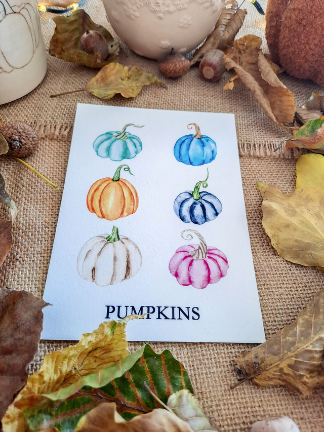Carte Pumpkins colorées