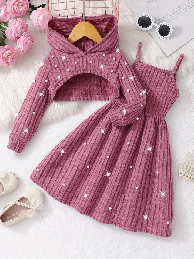 Girls' Hooded Knit Dress