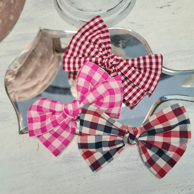 Barrettes "collection vichy" grand modèle