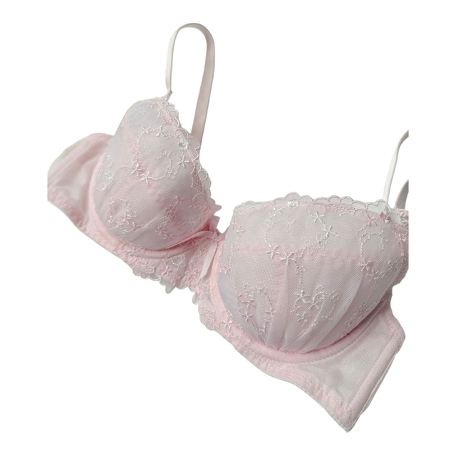 Pink star embroidered Japanese Bra UK 32B