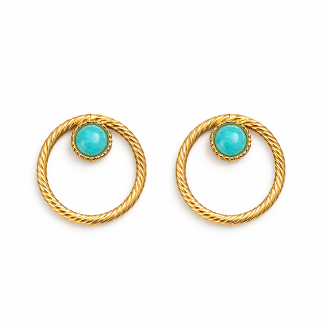 Pendientes acero dorado 