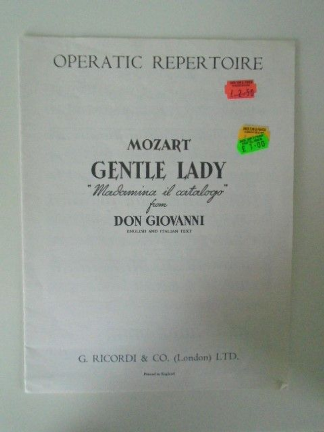 Mozart Gentle Lady Sheet Music from Don Giovanni Operatic Repertoire