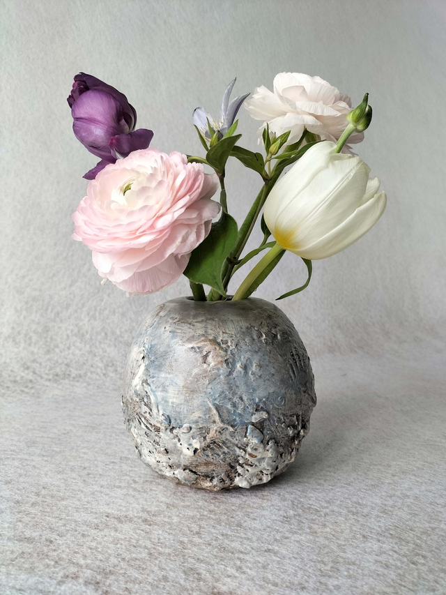 Vase boule Spuma - gris-bleu
