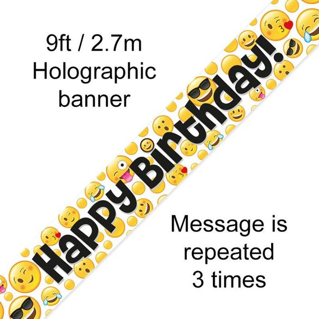 9FT BANNER EMOJI BIRTHDAY