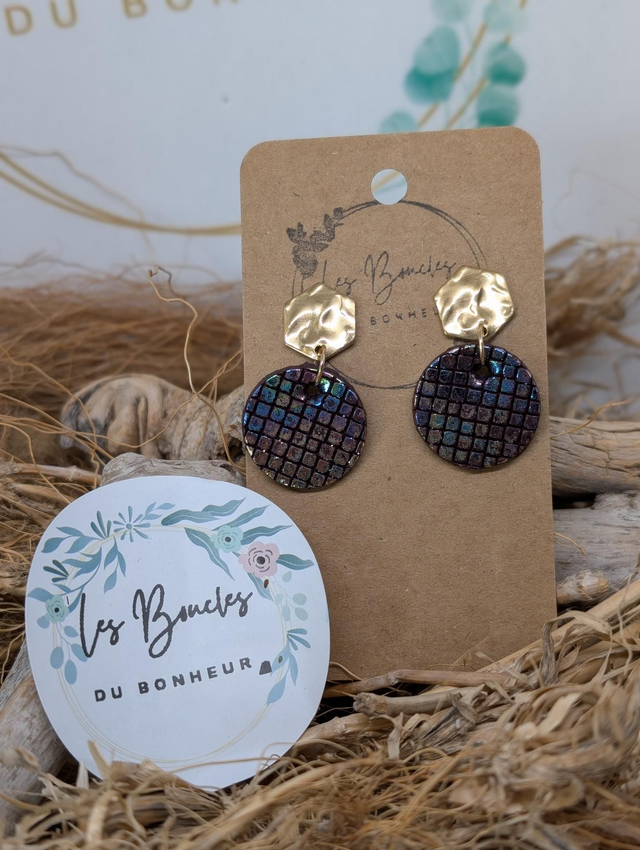 Boucles d'oreilles Anti Gaspi holographique ag100