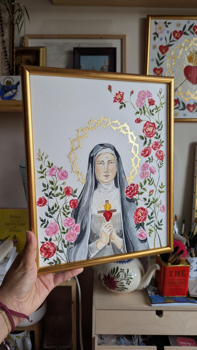 Ste Rita - aquarelle originale 