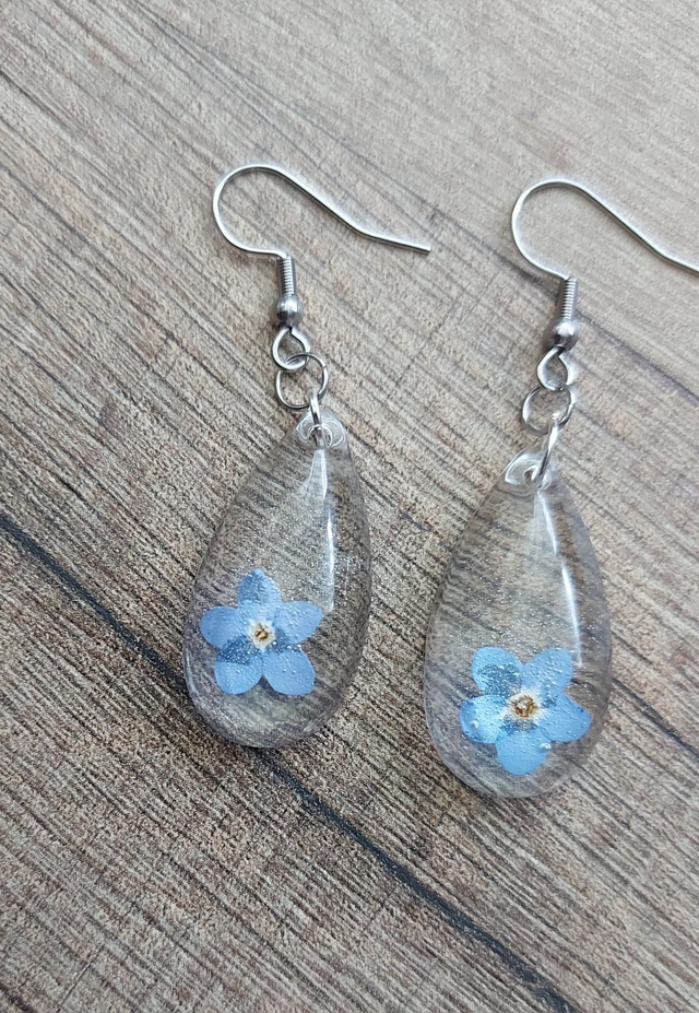 Boucles d'oreilles - Myosotis 1 fleur