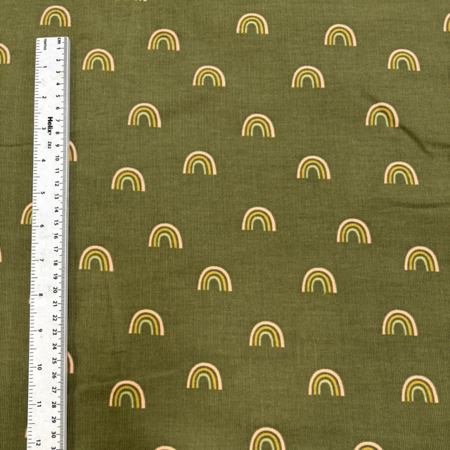 Olive Rainbow Needlecord