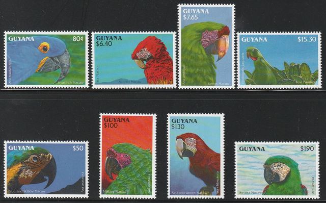 Guyana 1993 Birds,Parrots Set MNH