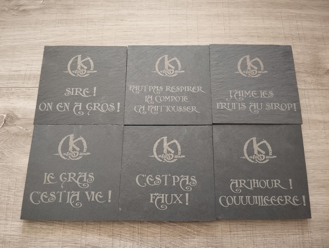 Sous-verre ardoise Kaamelott Artisanat Gift Apéro