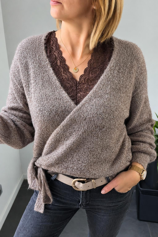 Gilet cache cœur taupe