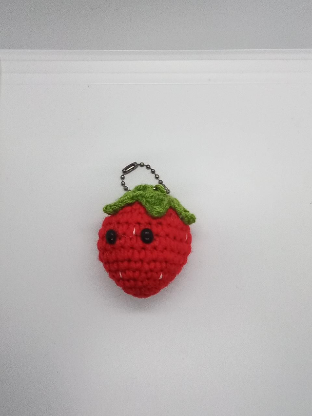 Strawberry with eyes Keychain 