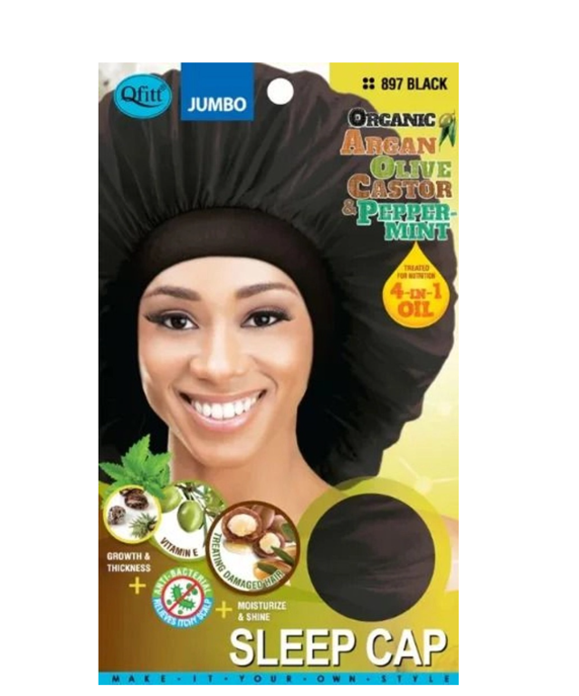 QFITT: ORG SLEEP CAP JUMBO - BLACK (897)