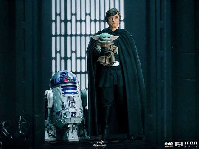 Luke Skywalker, R2-D2 and Grogu - Star Wars: The Mandalorian - Legacy Replica 1/4 