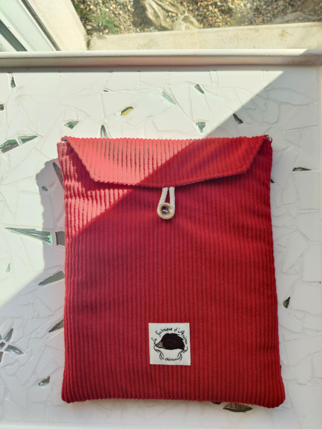 Housse livre &quot; fraise et velours &quot;