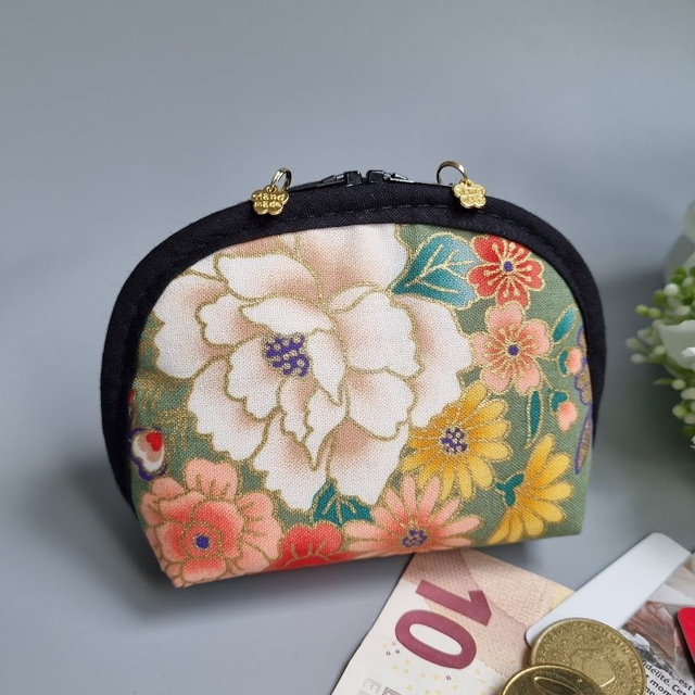 Porte-monnaie arrondi &quot;Kanako&quot; vert