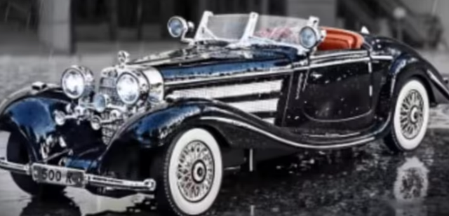 DieCast model metaal Mercedes Benz 500K 1936 1:32 - Zwart