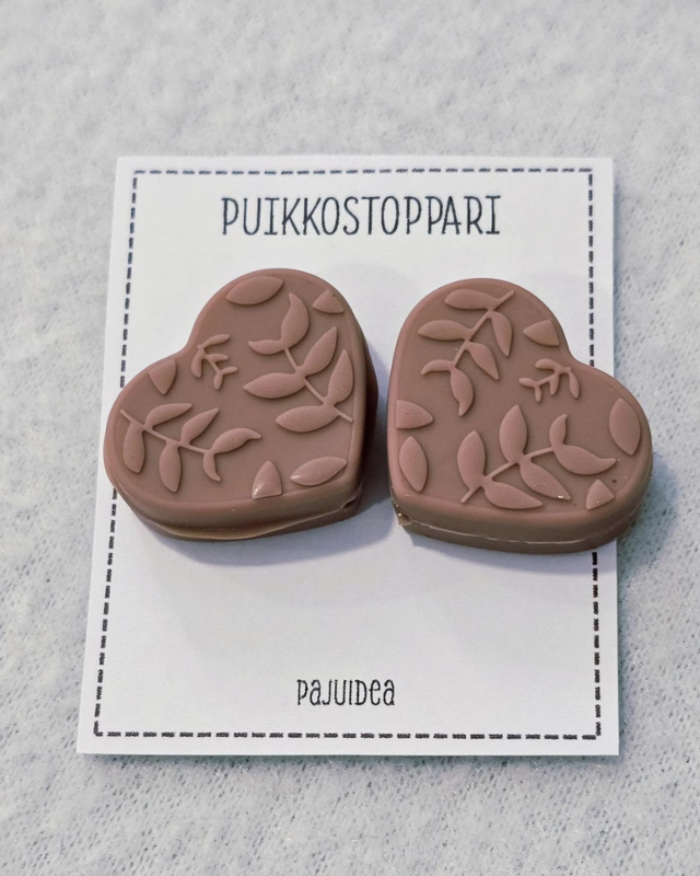 Sydän-puikkostopparit, Ruskea – Estä silmukoiden karkaaminen