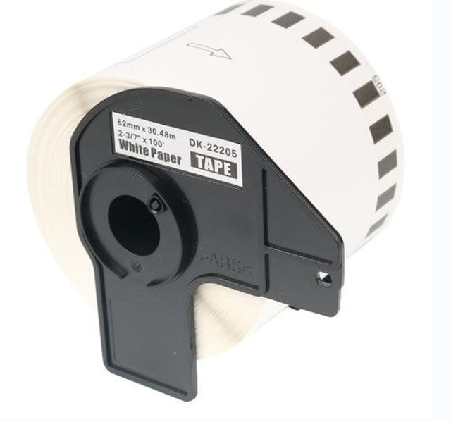 Compatible Brother DK22205 Black on White 62mm x 30.48m