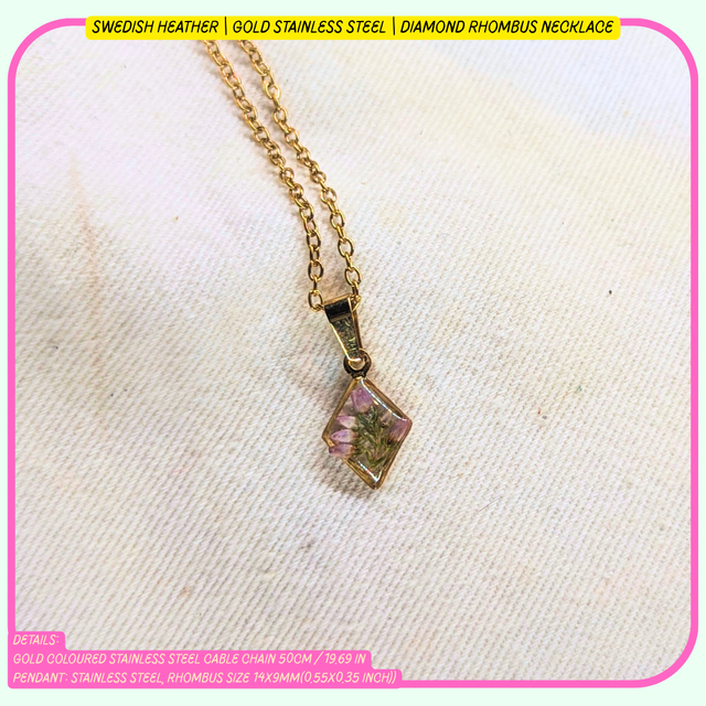 "Diamond" Rhombus Pendant | Necklaces | Real Flowers