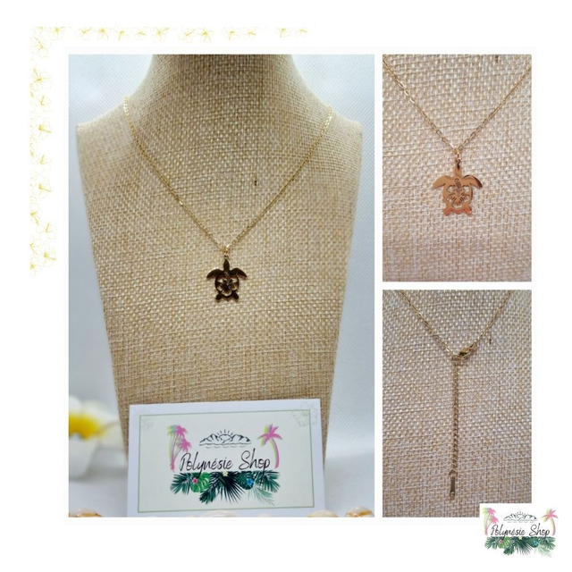 Collier "Honu et hibiscus"